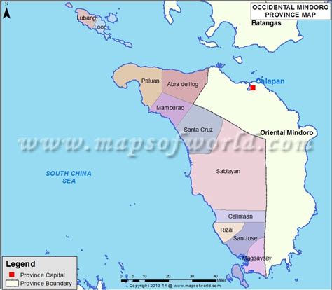 List of Municipalities, Towns and Cities in Mindoro Occidental, .